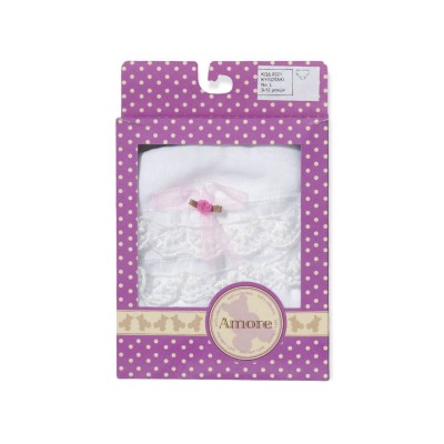 AMORE ΒΡΕΦΙΚΟ ΚΥΛΟΤΑΚΙ ΜΕ ΔΑΝΤΕΛΑ ΛΕΥΚΟ-ΕΚΡΟΥ AMORE ΒΡΕΦΙΚΟ ΚΥΛΟΤΑΚΙ ΜΕ ΔΑΝΤΕΛΑ ΛΕΥΚΟ-ΕΚΡΟΥ